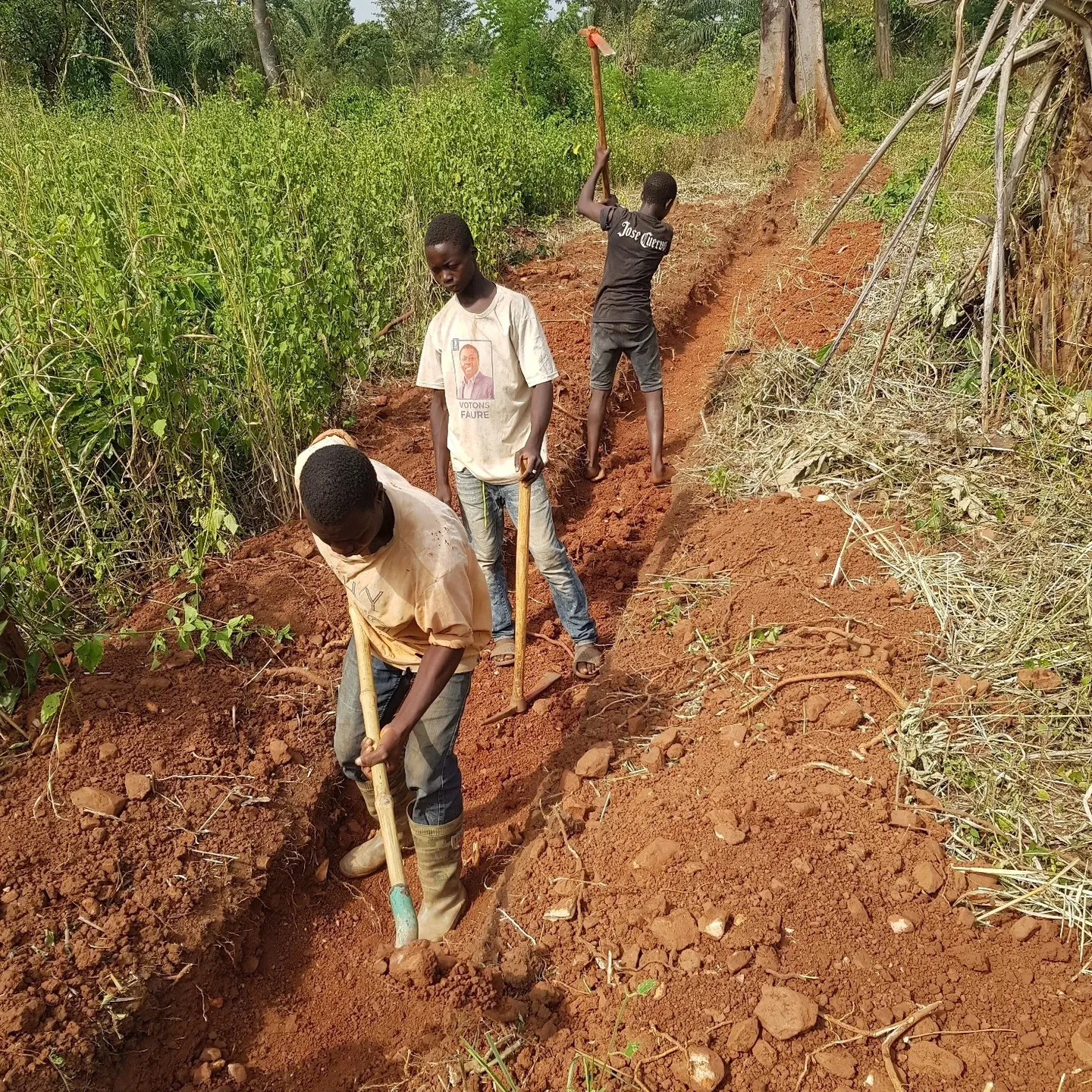 The foundations are dug, all by hand
