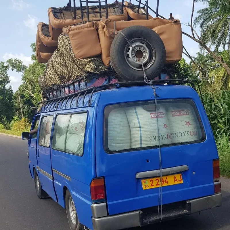 Only goods are loaded here, but each sack weighs 100 kg