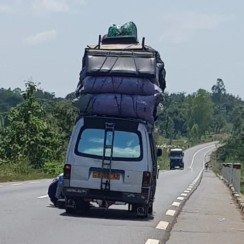 This bus had a problem with its suspension, constant overloading takes its toll eventually