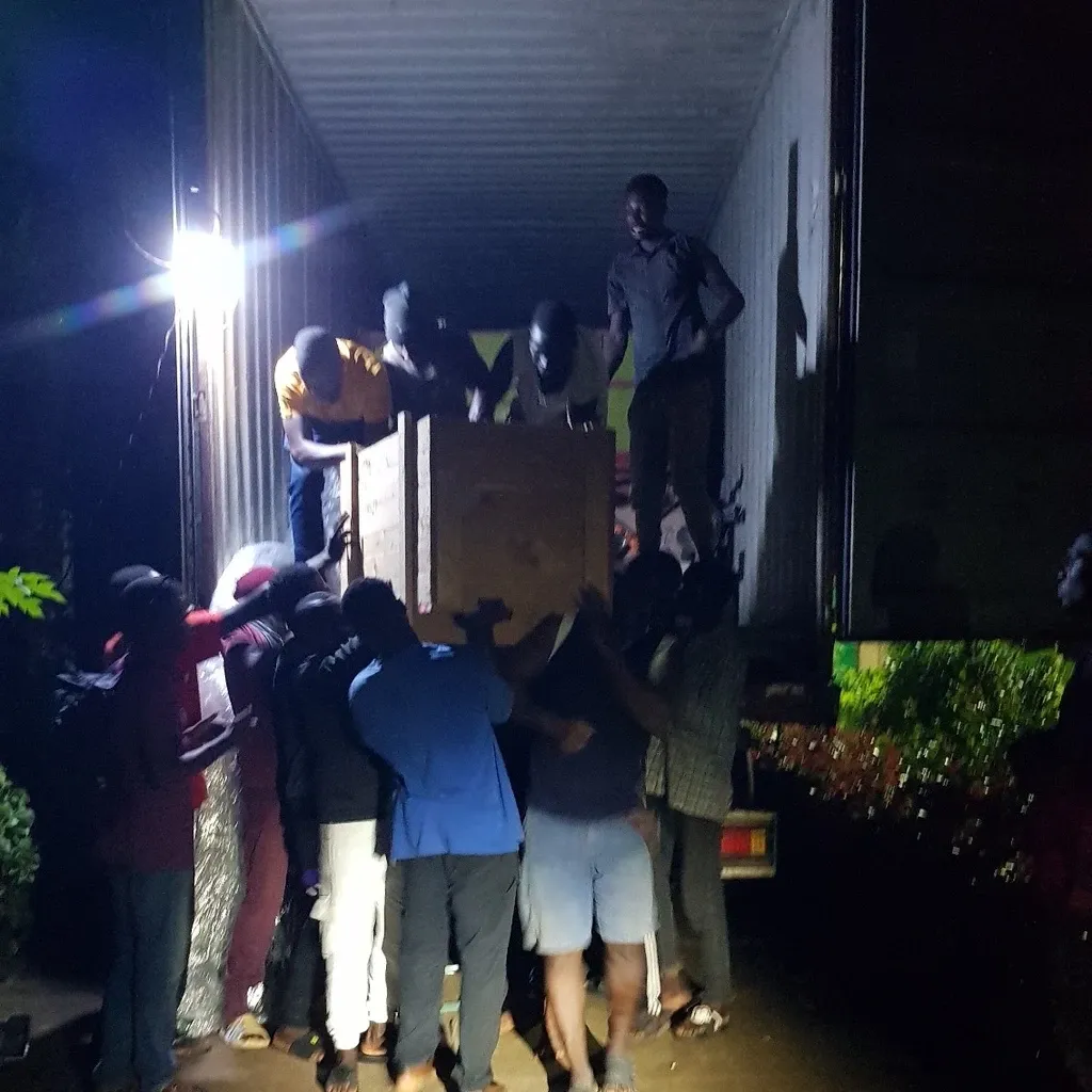 On 14 October the container finally arrived