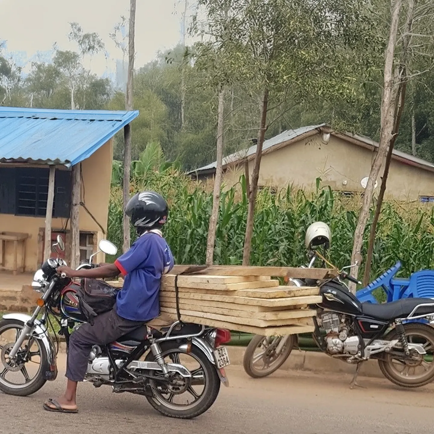 Motorbikes, called moto for short, are used for transport everywhere