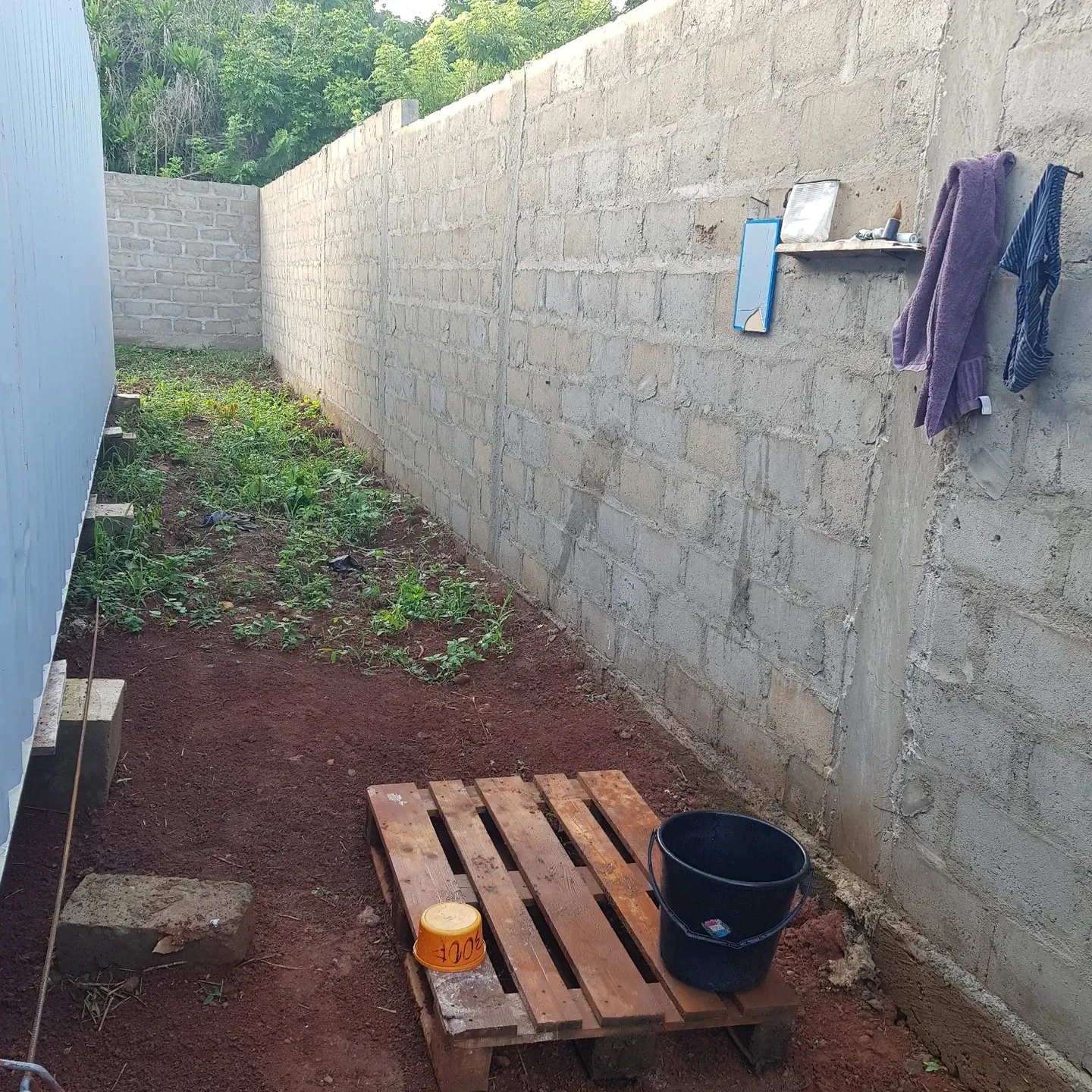 This is my bathroom next to the large container
