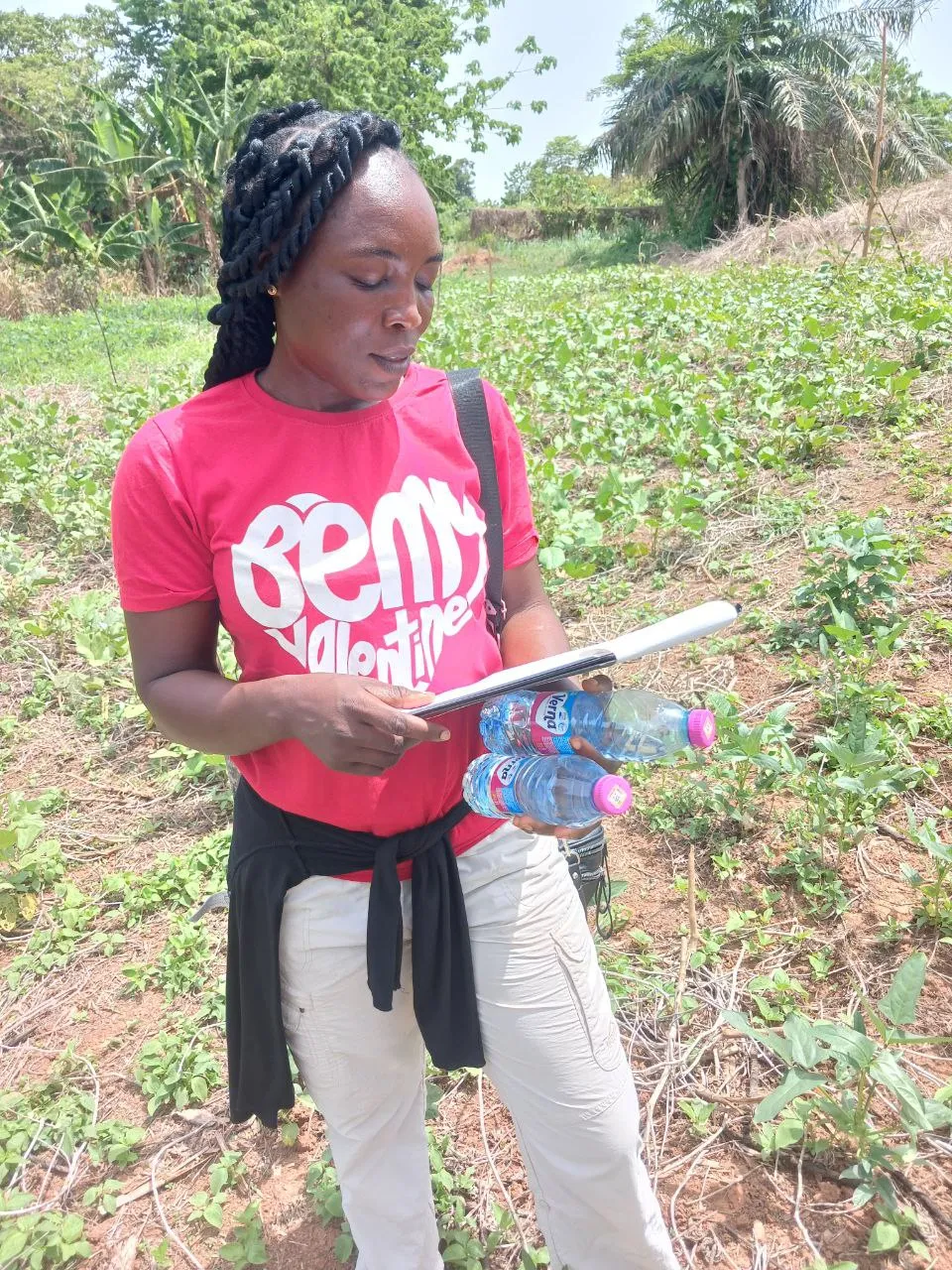 Anita in the trial field